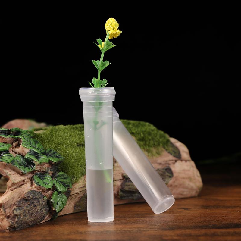 50pcs 25/ Nutrition Flower Water Container Vase Plastic Tube Transparent Water Flower Water Container Vase Tube Flower