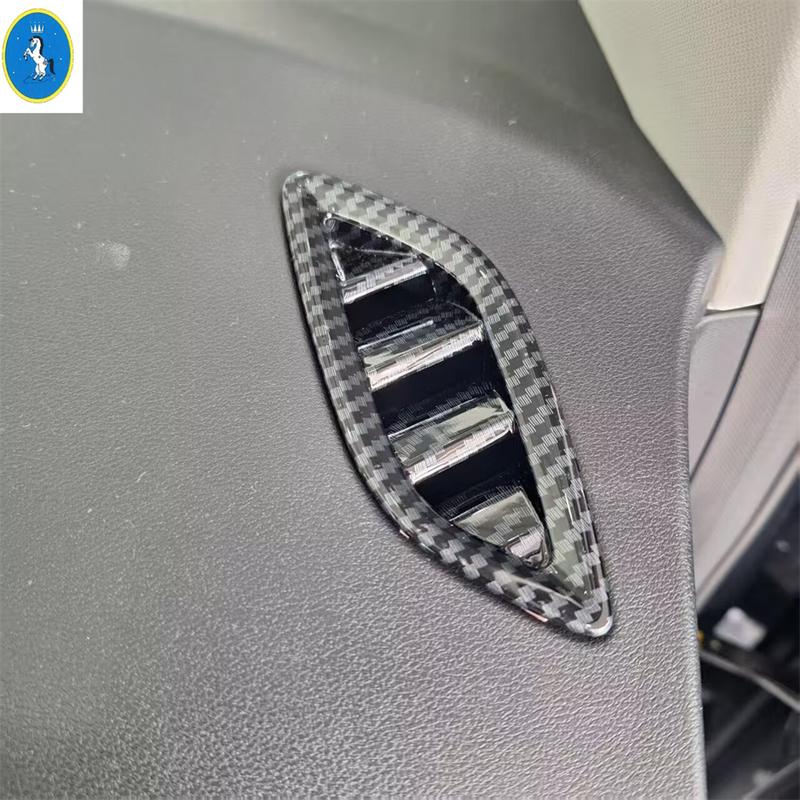 Rear Air AC Outlet / Middle Air Outlet / Upper Air Outlet Cover Trim For MG ZS 2018 -  Carbon Fiber Look Car ABS Accessories