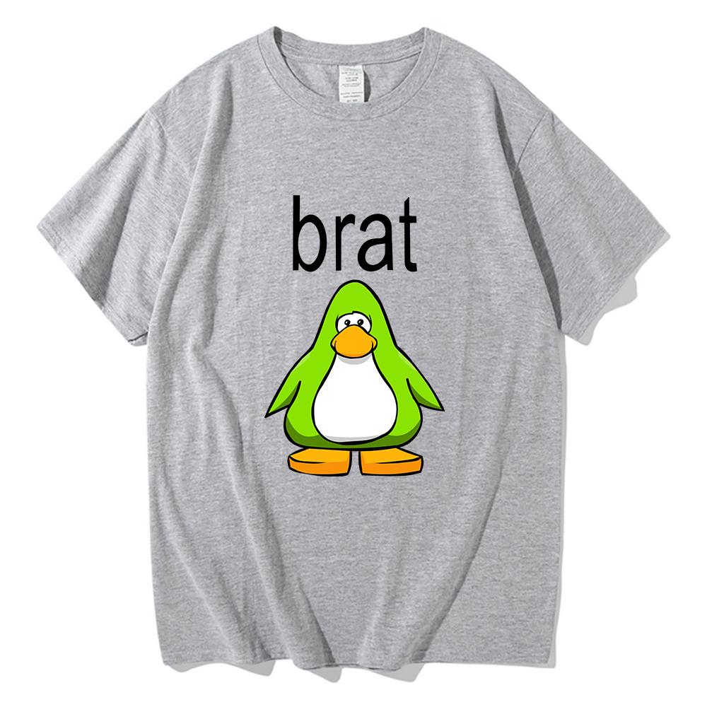 Brat Club Penguin T Shirt Unisex Charli XcX Brat and Its Completely Different But Also Still Brat TShirt Cute Cotton Tees Shirts S
