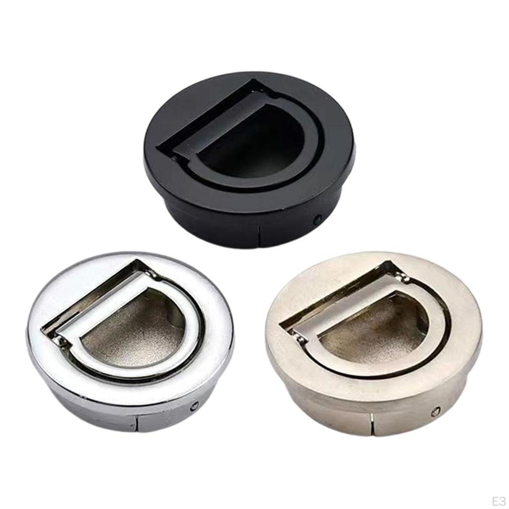 Pull Handle Concealed Door Round Flush Latch Recessed Zinc Alloy