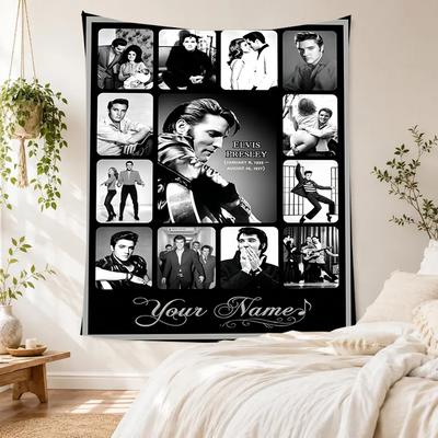 Tapiz de Pared Personalizado de Elvis Presley Tapiz Acogedor Personalizado Tejido Suave y Duradero Ideal para Dormitorio Uso en Todas las Estaciones