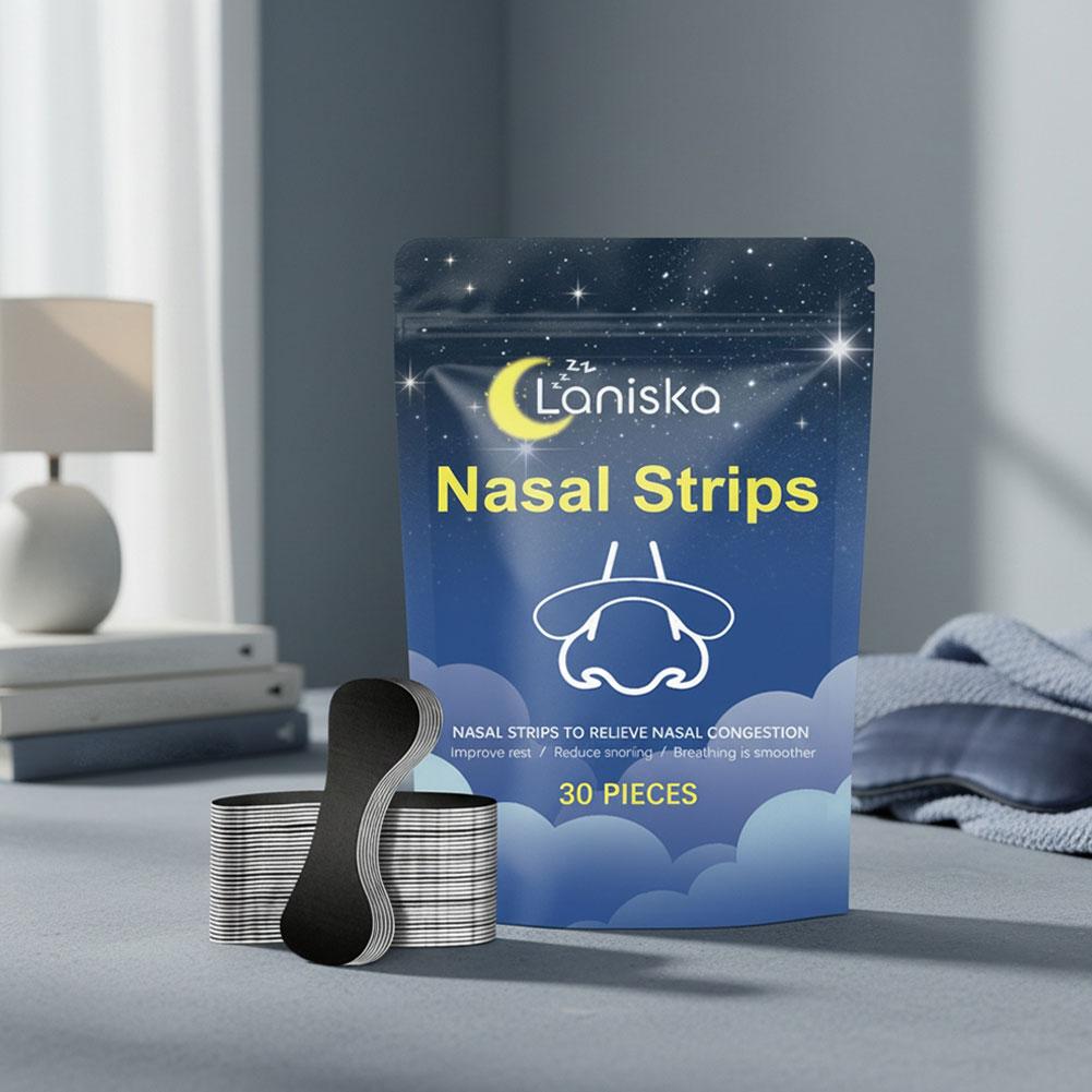 30Pcs/lot Anti Snoring Nose Patches Nasal Breathing Strips For Sleeping Relieves Nasal Congestion Easier Breath Sleep Aid Decive