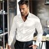 Camicia da Uomo a Manica Lunga Lucida in Cotone Mercerizzato Vestibilità Europea