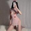 Large Size Sex Nurse Outfit Exposed Chest Belt Chest Sticker Pure Temptation To Avoid the Back Into the Exposed Buttocks Side Slit Nurse Clothing