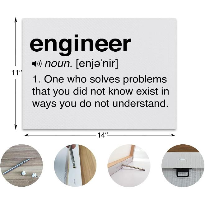 Nogrit Engineer Office Wall Decor Canvas Wall Art Engineering Themed Decor for Home Office,Best Engineer Gifts,Engineer Leaving Retirement Birthday