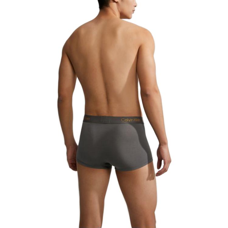 Calvin Klein Black Label SS23 Elastic Knit Waistband Logo Print Boxer Shorts Men bottoms Gray NB3331-5GS
