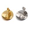 No Fade 10pcs Stainless Steel Round Bent Curved Ear Studs Gold Color Earring Base Earrings Plug for Jewelry Making DIY Supplies