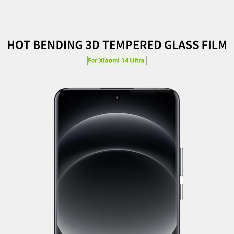 MOFI For Xiaomi 14 Ultra 3D Curved Hot Bending Screen Protector Tempered Glass Full Glue Film