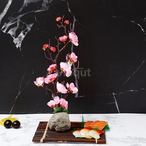 plate tray beauty seafood Sushi Decorating Flowers tree Plants Artistic Conception Decorating Ornament Creative Peach blossom