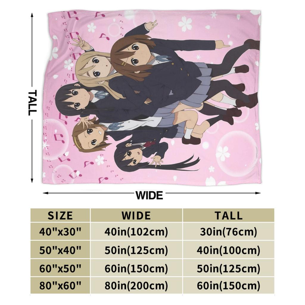 Comfort K-On! K-On Girls Anime Blanket Merch Home Decorative Throws And Blankets Lightweight Thin Fleece For Outdoor