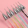 Dual Heads Acrylic Dotting Wax Pen Point Drill Pens Rhinestones Crystal Picking Nail Studs Dotter DIY Point Drill Nail Tools