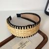Fascia Wide Edge in Paglia Intrecciata Fascia per Capelli in Erba Raffia Bohemia Intrecciata Stile Vacanza Stile Coreano Stile Bohémien Cerchietto per Capelli Bambini