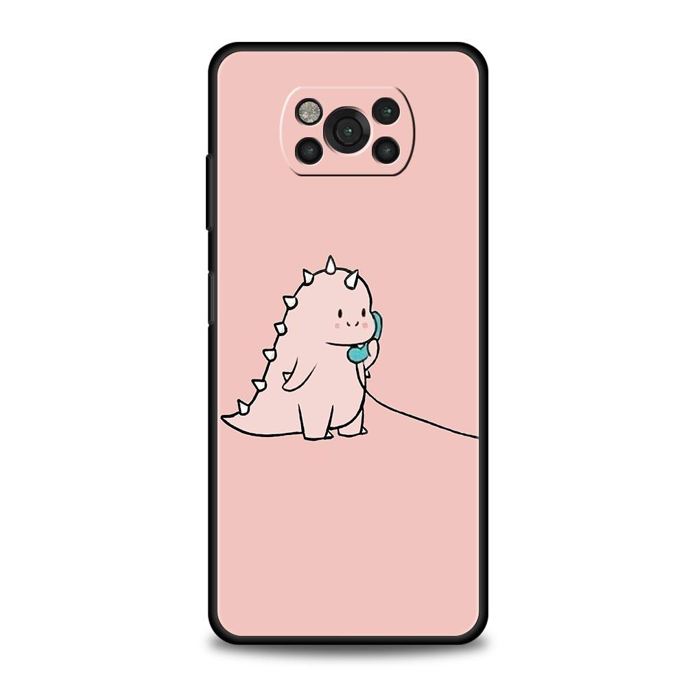 Cute Dinosaur Bear Couple For Xiaomi Poco X5 Pro Phone Case For Poco X4 X3 NFC F5 Pro F4 F3 GT M5 M4 Pro 5G M3 C51 C50 C55 Cover
