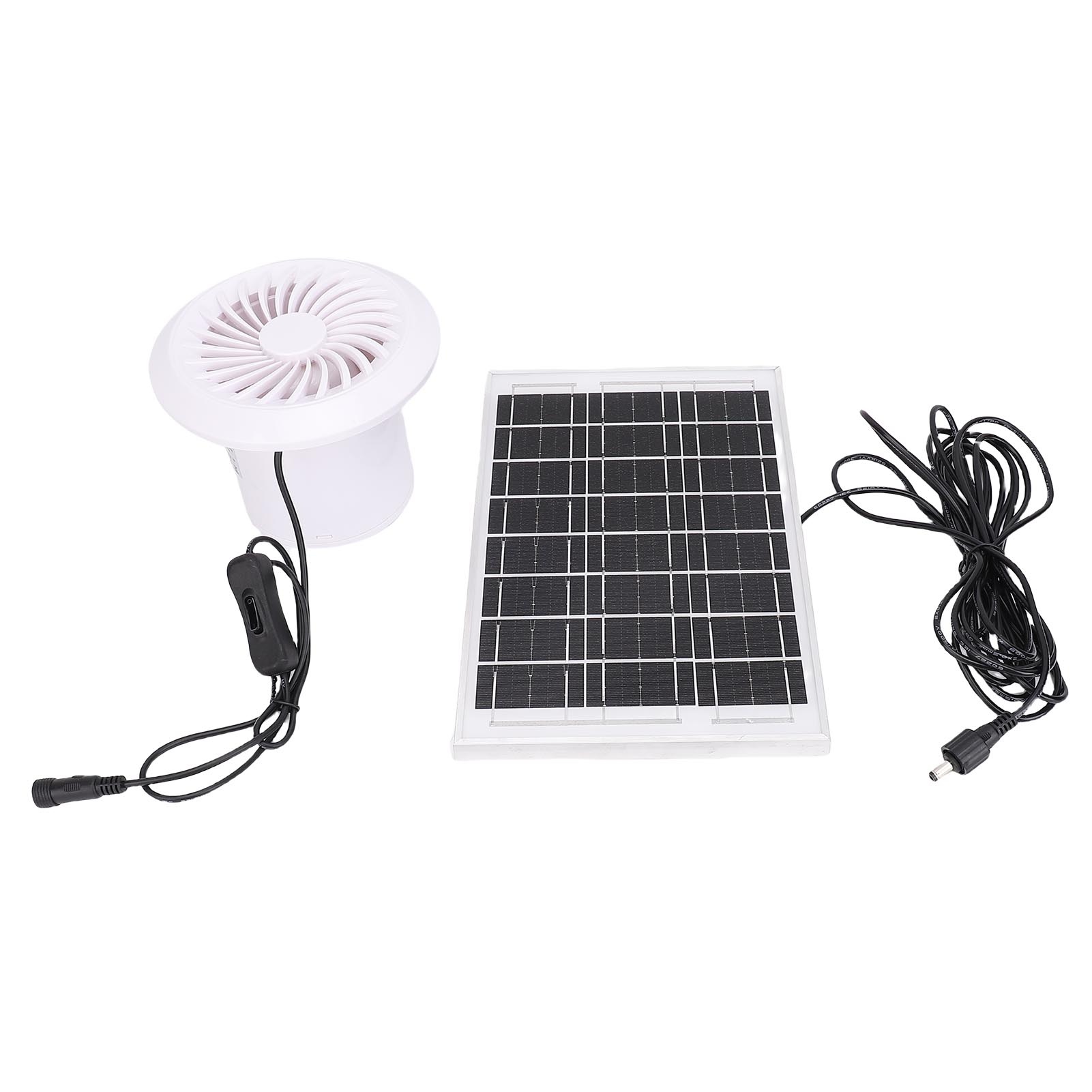 

Solar Powered Exhaust Fan 6W Monocrystalline Silicon Solar Panel Round Vent Fan Kit for Pet House Chicken Coop