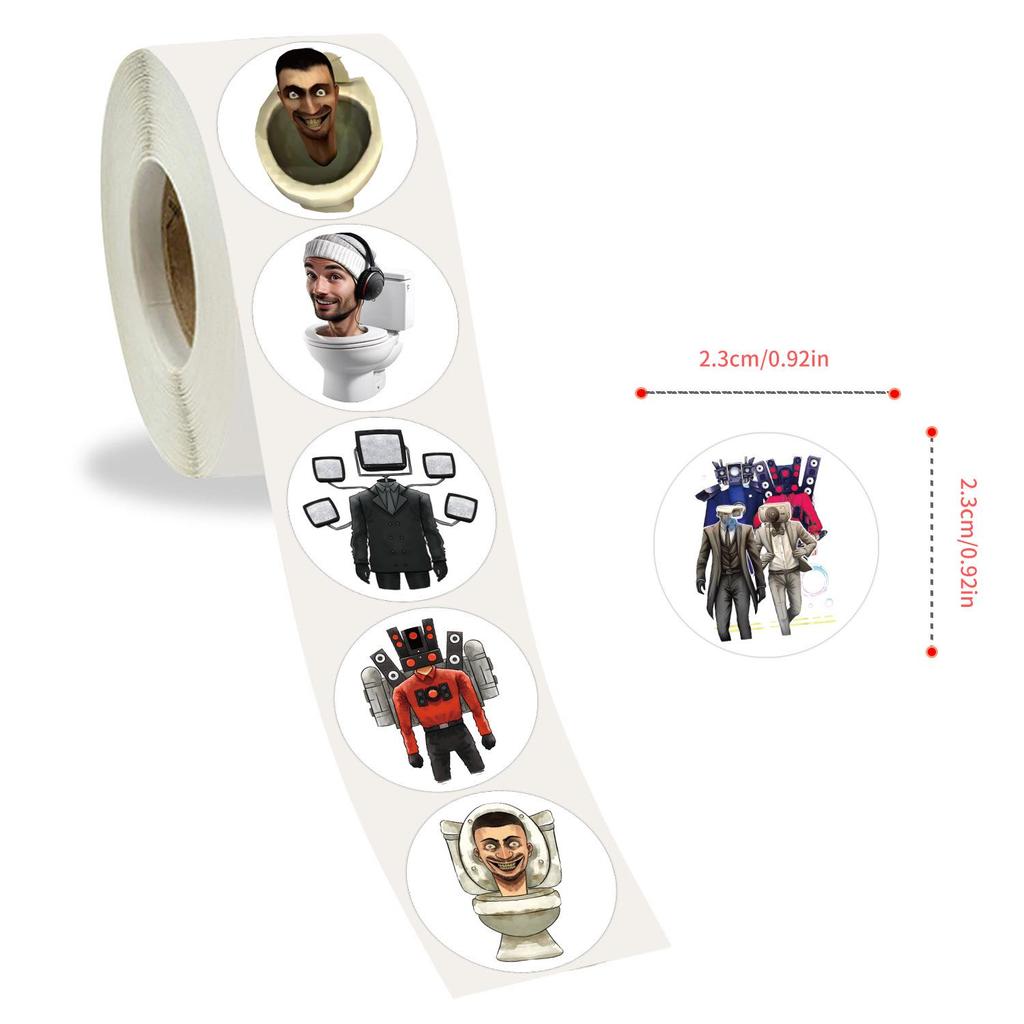 500 Sheets/Roll Kids' DIY Round Reward Stickers for Toilet Man Tape Sealing