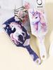 1pc Cartoon Unicorn Patterned Air Cushion Comb - Massage Exfoliating Comb, ABS Plastic handle,Special for Real Hair Wigs