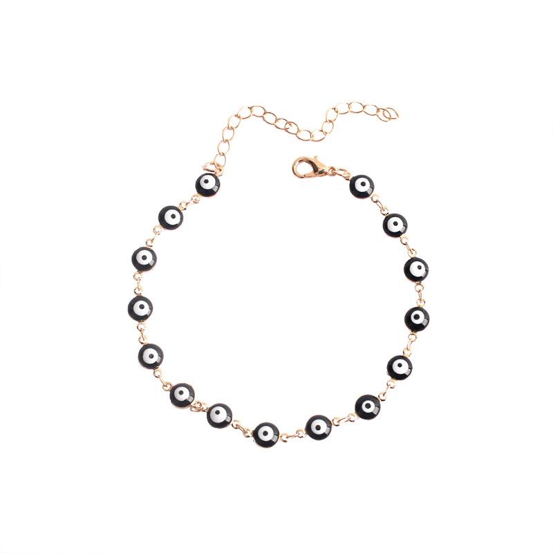 New Accessories, Bohemian Color Vintage Devil's Eye Necklace Bracelet Ankle Set