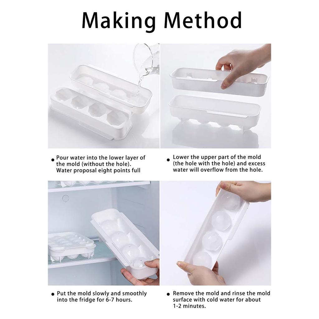 Small Round Ice  Tray For Freezer, Ice Ball Maker  Reusable Ice  For Whisky, Cocktail, Coffee