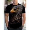 Sommer Herren Mode Stilvoll Bequem Rundhals Kurzarm T-Shirt Bunte Tiere 3D Druck Lässig Locker Atmungsaktiv Weich Übergröße T-Shirt