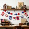 Usa Felt Banner Garland With Star Stripes For Independence Day Home Decor