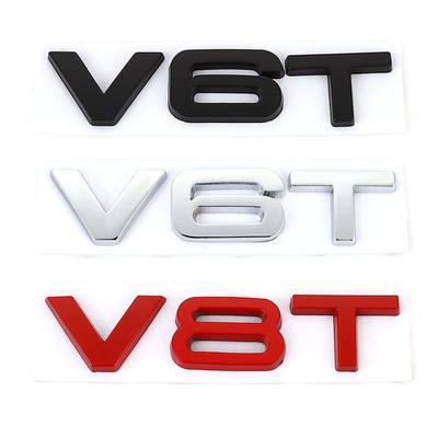 Samolepka na auto 3D V6T Logo V8T Kovový emblém Odznak Obtisky Samolepky pro S3 S4 S5 S6 S7 S8 A4L A5 A6L A7 Q3 Q5 Q7