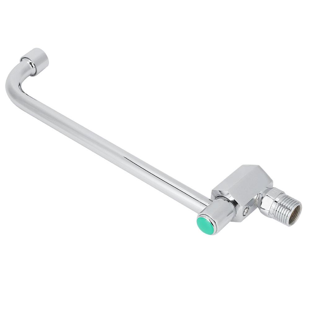 Copper Alloy Silver Wall‑Mounted 360 Degree Rotating Faucet Semi‑Automatic Kitchen Water Tap(25cm )