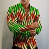 Men's T-shirt Suit Button Shirt Half Splicing Trend Geometric Flower Clear Pattern Soft and Comfortable Shirt Clothing