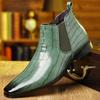 Fashion Big Size Stone Pattern Dress Shoes for Men Autumn Winter  Soft-soled Men Leather Boots New Designer Platform Chelsea Boots Male