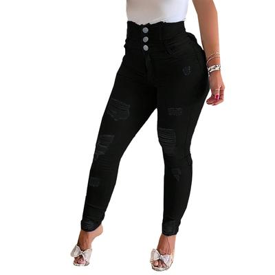 Jeans Donna Moda Slim Bottoni Pantaloni Corti Jeans Slim