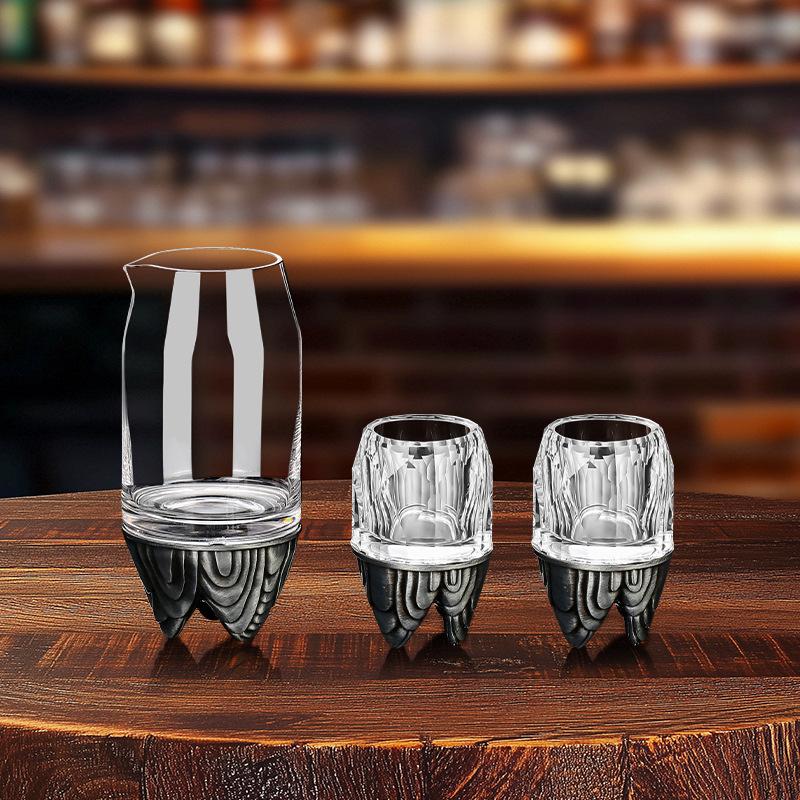 Baijiu Cup Household Creative Spirits Cup Transparent Glass One Mug Small Wine Glass One or Two Glasses Wine Dispenser