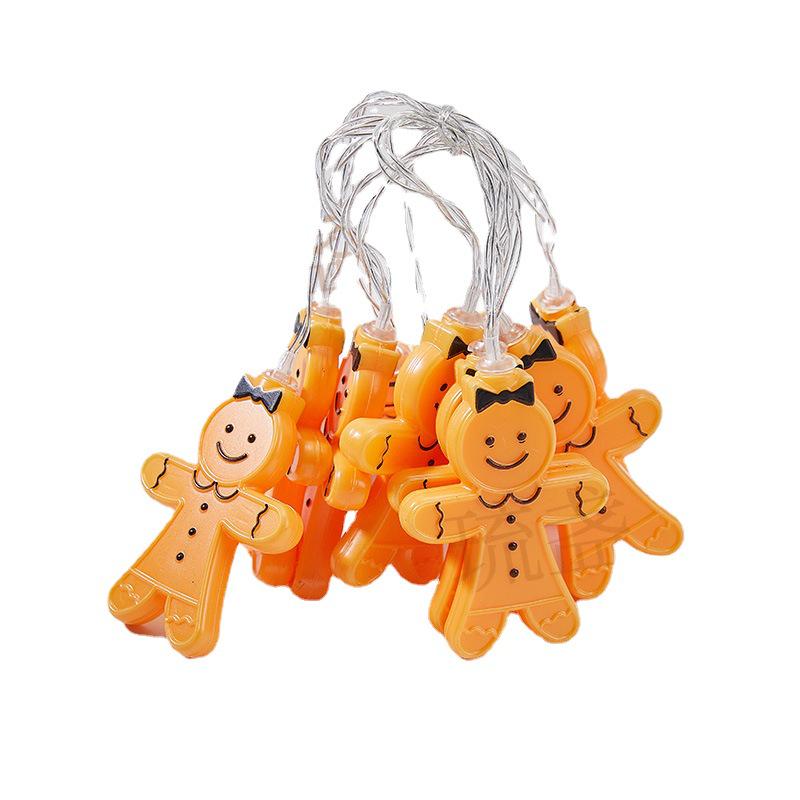 Gingerbread Man LED String Lights - Festive Indoor Christmas & New Year Decoration with Colorful Battery-Powered LEDs