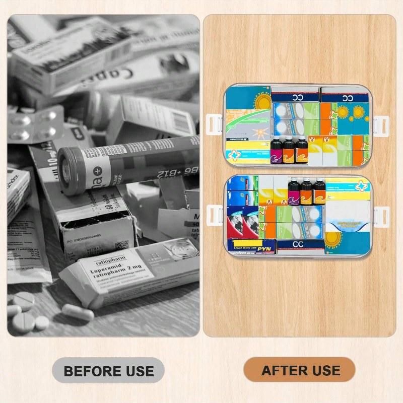 Portable Large Capacity Emergency Medical Kit Household Medicine Chest Multi-Layer Drug Storage First Aid Supplies Organizer