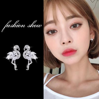 Animals Crystal Swan Earrings Long Section of the Drape Earrings Girl for Woman