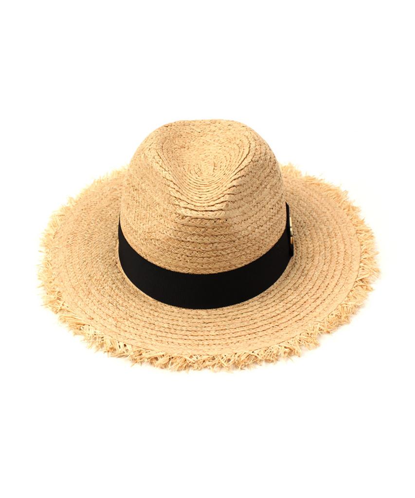 Yunibeosyeolkemiseuteuli Gold Metal Natural Fedora Summer Fedora