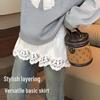 Women's Autumn/Winter White Lace Half Skirt: Fashionable, Versatile, Pure Cotton Inner Layer Essential