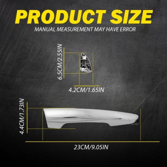 Exterior Door Handles Chrome Rear Passenger Right for Sonata Hyundai 2015-2018