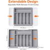 Organisateur d'argenterie extensible pour tiroir avec porte-couteaux, organisateur de tiroir pour ustensiles de cuisine, organisateur de couverts dans le tiroir