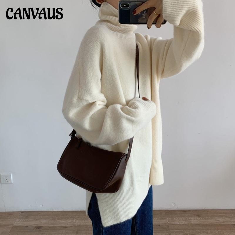 

Мягкий женский свитер с высоким воротником, осень-зима, большой размер, свободный, простой и универсальный вязаный пуловер, свитер, чистый цвет, ленивые топы снаружи