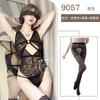 Sexy erotic underwear transparent hollow lace one-piece erotic clothes for women without small breasts showing big hot temptation