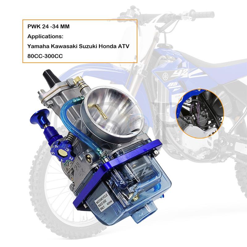 Universal Motorcycle Carburetor PWK 24 26 28 30 32 34 mm For Keihin Koso OKO YZ85 Power Jet 2T 4T Blue Transparent Cover Bowl