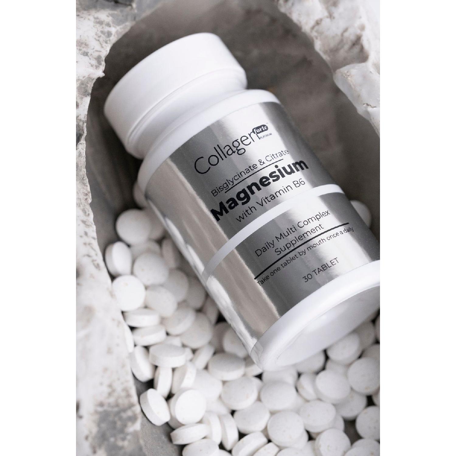

Magnesium Complex 30 Tablets 500 Mg Bisiglinate, Citrate, Vitamin B6, Vitamin C