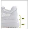 Chaussures Plateformes Printemps Été Femmes Cuir Véritable Chaussures Blanches Pour Dames Augmentant la Hauteur 8cm Baskets Décontractées
