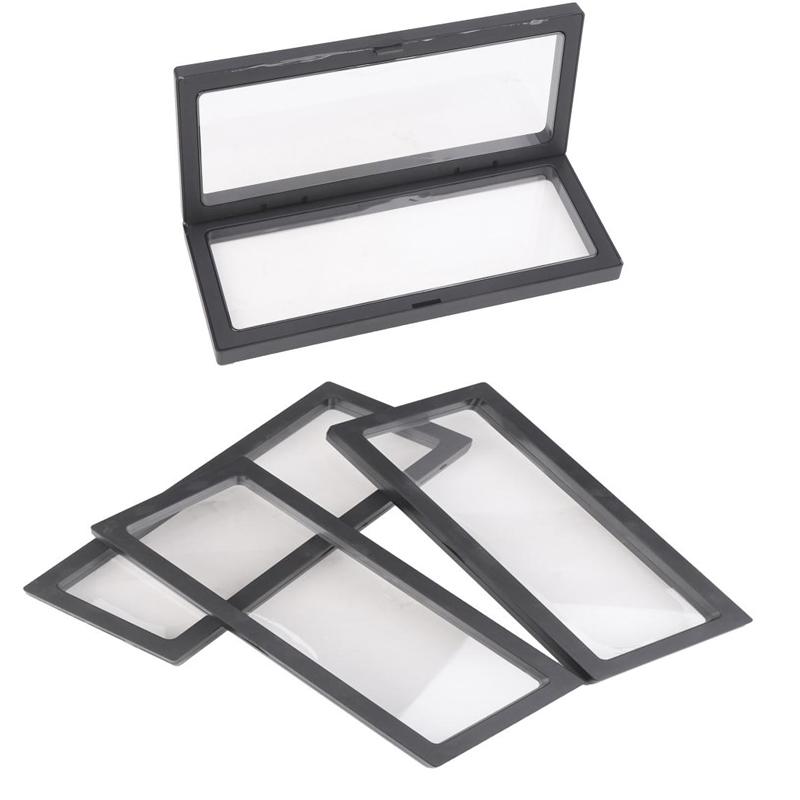 Acrylic 3D Floating Frame Display Holder Stand for Small Collectibles Jewelry Medals Transparent Frame for Shelf Display