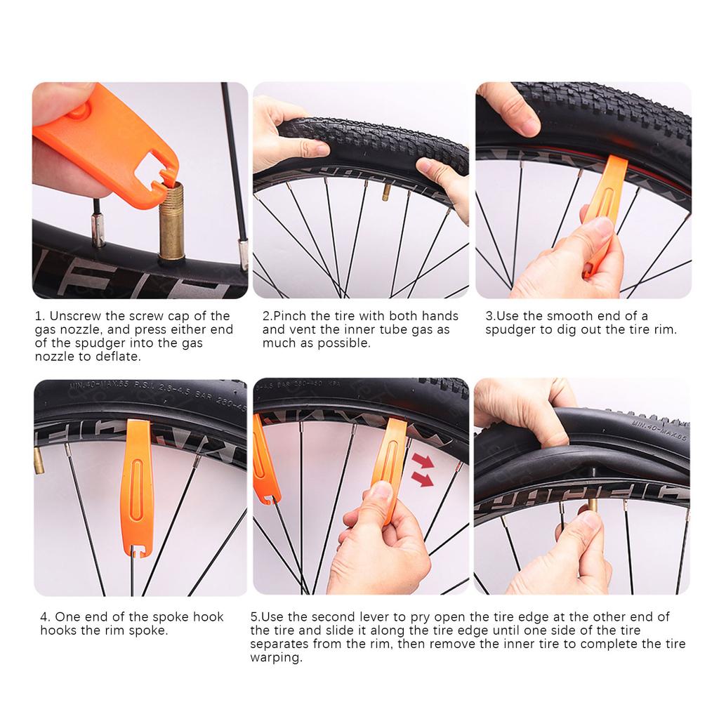 4er Set Tragbarer Nylon Fahrradreifenheber Mountain Road Bike Reifenreparaturwerkzeug Zubehör