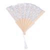 Lace Handheld Chinese Folding Fan Elegant Lace Hand Fan with Tassel for Women Wedding Decoration Dancing Party