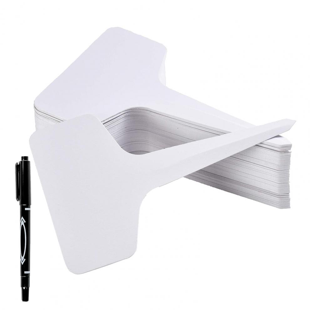 Waterproof Plant Tags T-shaped Plant Markers 100pcs T-type Plant Tags Garden Labels Plastic Markers Waterproof Reusable