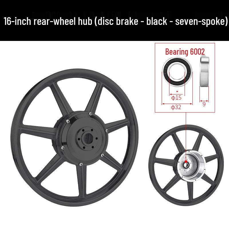 Electric Bicycle Wheel Hub Motor with 12/14/16-inch Aluminum Alloy Disc Brake, Folding Front and Rear Drive