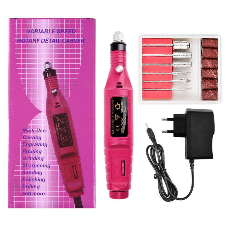 Strumenti per unghie Mini smerigliatrice elettrica Macchina portatile per unghie Pezzo per unghie Set smerigliatrice per unghie