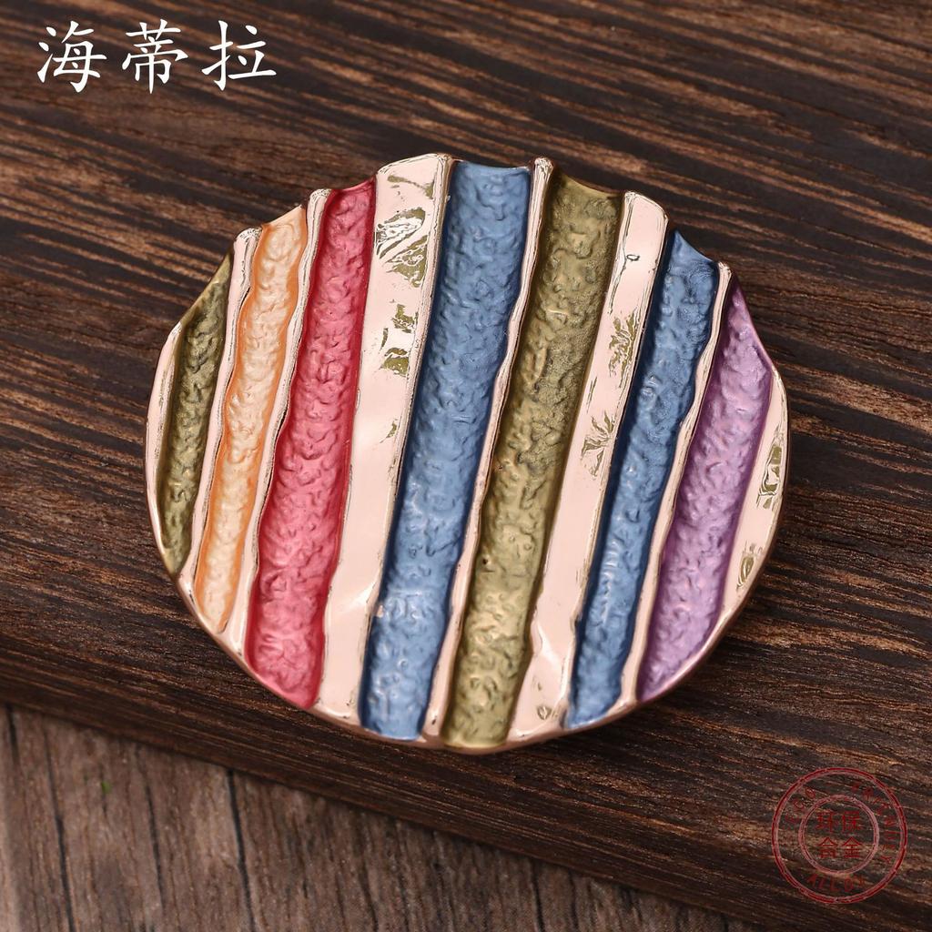 New Round Geometric Line Enamel Color Magnetic Brooch Out of the Street Banquet Women's Multi-functional Versatile Brooch