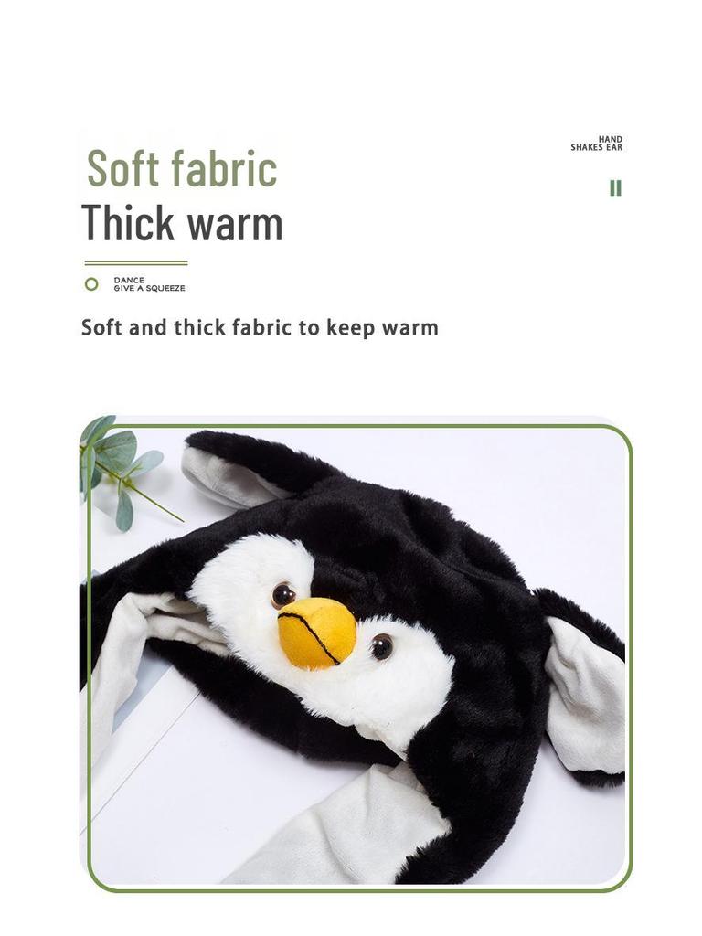 Entzückende Tier-Mütze mit beweglichen Ohren - Kinderwarme Cartoon-Stil mit Airbag-Spielzeug-Funktionen